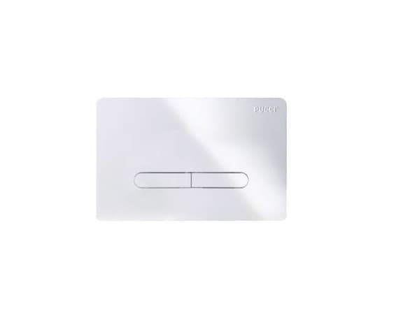 Placca PUCCI ECO TRATTO 4,7mm doppio tasto Bianca/Cromata 80130570/72